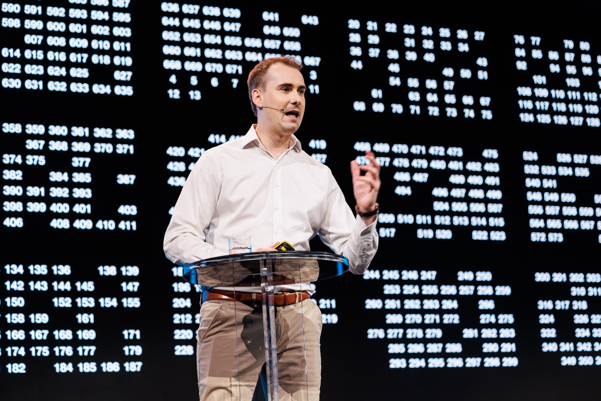 Christopher Lyon on stage at the Offshore Norge annual conference, Oslo, March 2024.